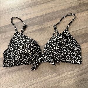 H&M Black and White Bikini Top